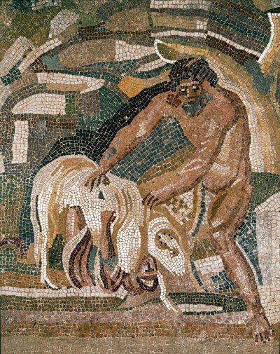 Polyphemus seeks Odysseus hidden under the sheep, from the Villa di Baccano by Roman